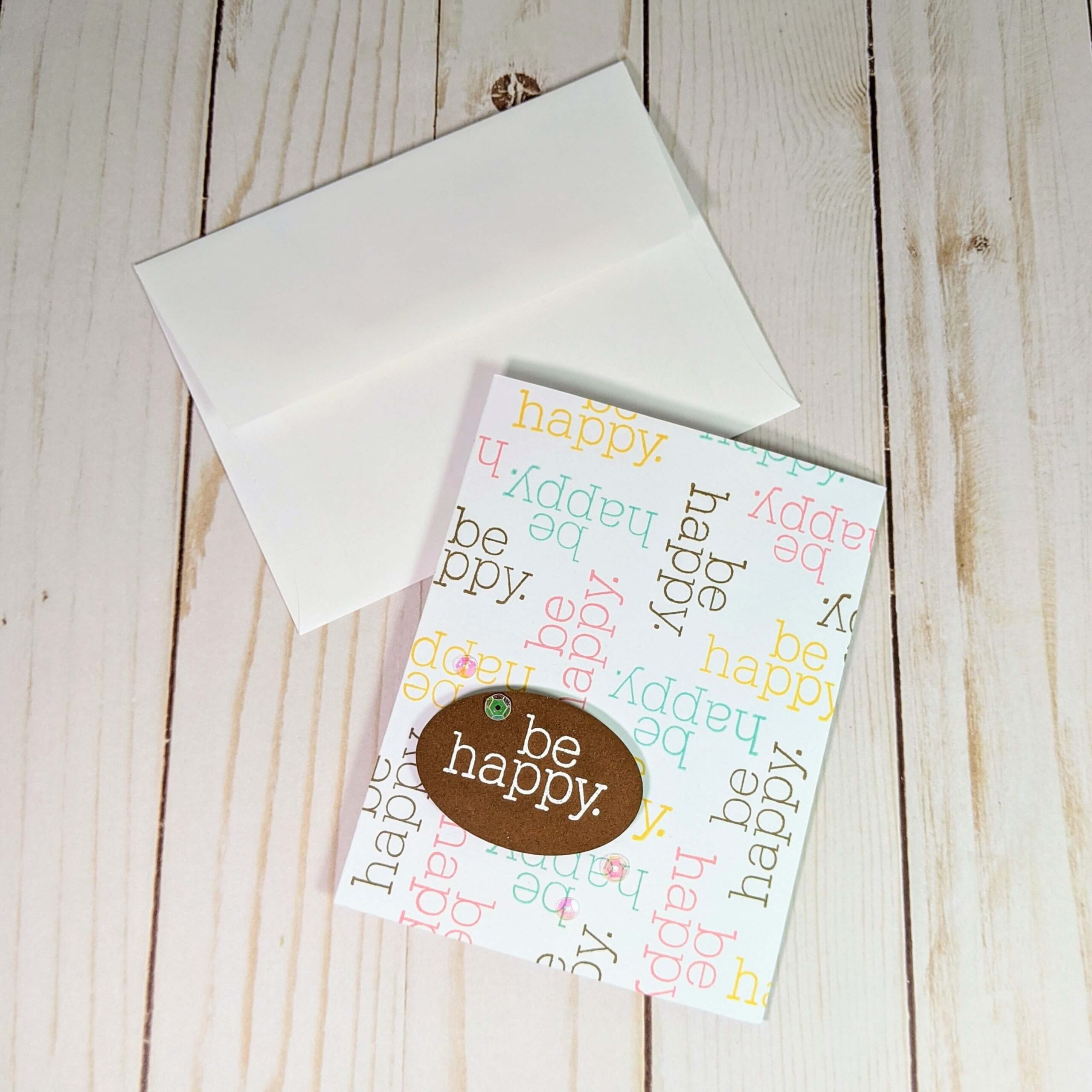 Be Happy  Stamping a Sentiment Background - One Paper Street